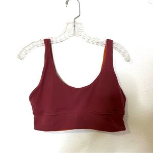 Lululemon Athletica Maroon Sports Bra orange reversible sz 10